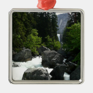 Vernal Falls in the Distance at Yosemite Metal Tree Decoration