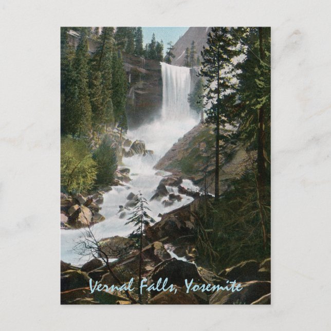 Vernal Falls Vintage Yosemite Postcard (Front)