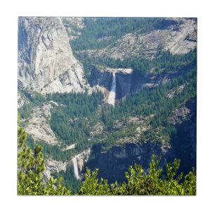 Vernal & Nevada Falls from Glacier Point, CA Ceramic Tile
