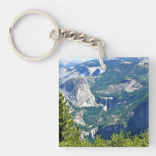 Vernal & Nevada Falls from Glacier Point, CA Key Ring (Front)