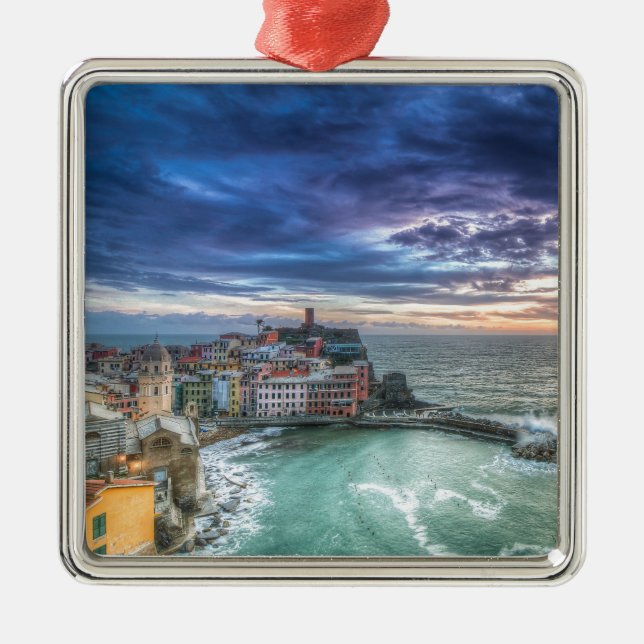 Vernazza at sunset, Italy Metal Ornament (Front)