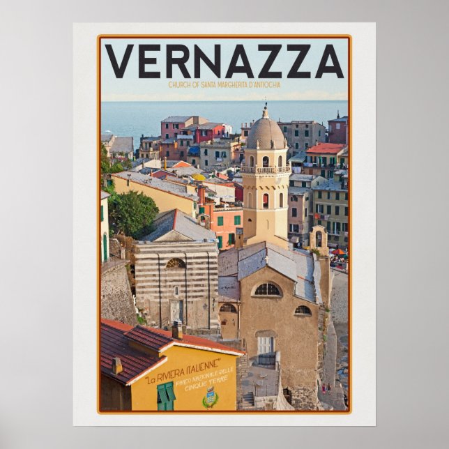 Vernazza - Church of Santa Margherita d'Antiochia Poster (Front)