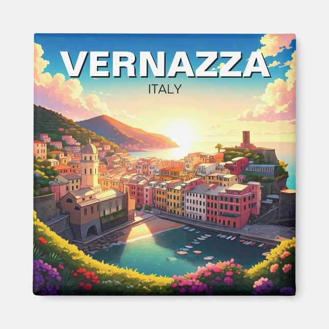 Vernazza, Cinqua Terra Magnet sunset (Front)