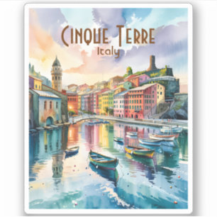 Vernazza Cinque Terre Italy Watercolor Colorful