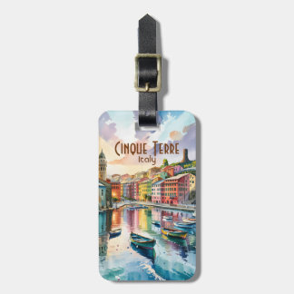 Vernazza Cinque Terre Italy Watercolor Custom Luggage Tag