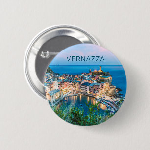 Vernazza Cinque Terre La Spezia Italy Panorama 6 Cm Round Badge