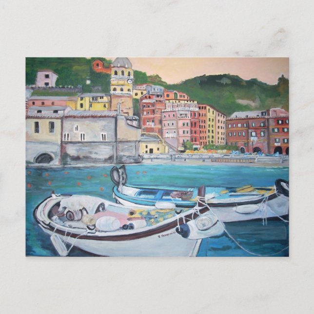 Vernazza Harbour Greetings Postcard (Front)