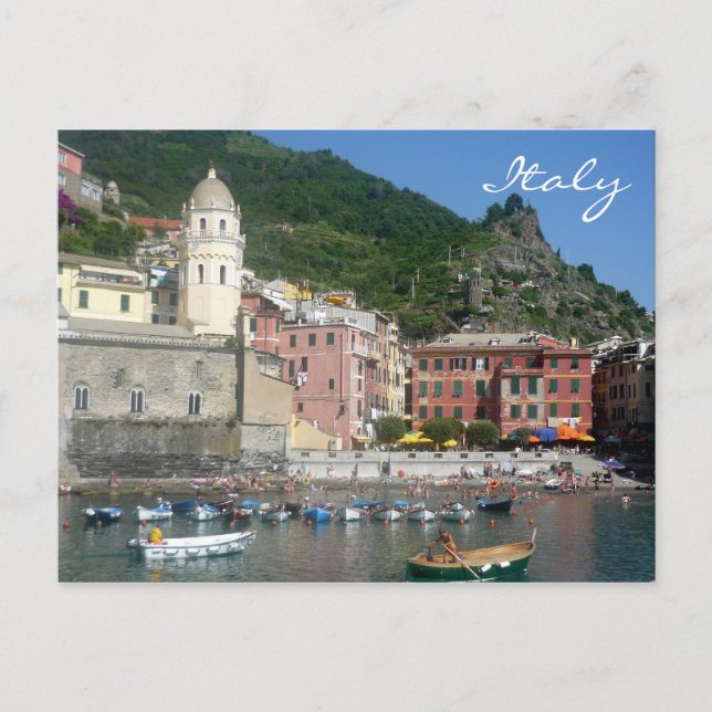 vernazza italy boats postcard (Front)