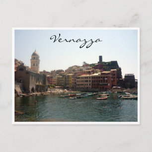 vernazza port postcard