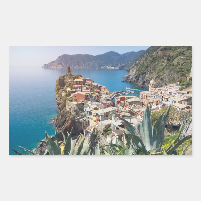 Vernazza town in the Cinque Terre Rectangular Sticker (Front)