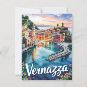 Vernazza watercolor postcard