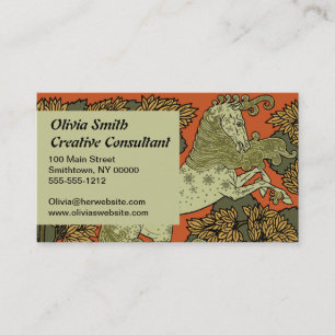 Verneuil Art Nouveau Horse: Vintage Equestrian Business Card