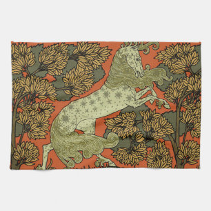 Verneuil Art Nouveau Horse: Vintage Equestrian Tea Towel