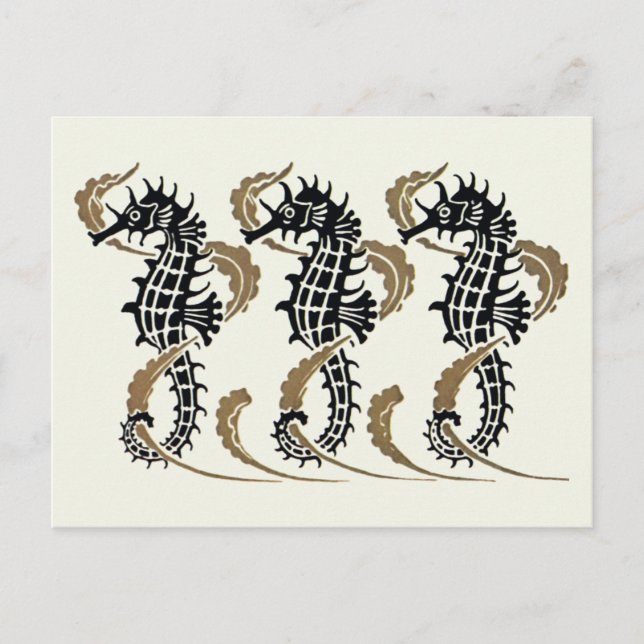 Verneuil Art Nouveau Seahorse Postcards (Front)