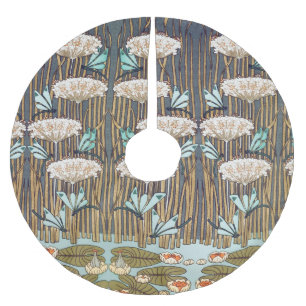 Verneuil Dragonfly Water Lily Art Nouveau: Vintage Brushed Polyester Tree Skirt