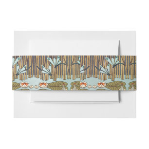 Verneuil Dragonfly Water Lily Art Nouveau: Vintage Invitation Belly Band