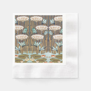 Verneuil Dragonfly Water Lily Art Nouveau: Vintage Napkin