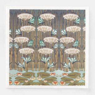Verneuil Dragonfly Water Lily Art Nouveau: Vintage Napkin