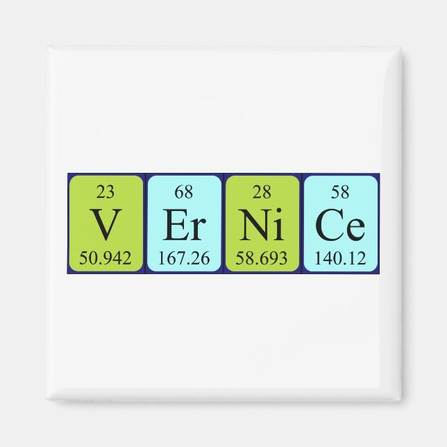 Vernice periodic table name magnet (Front)