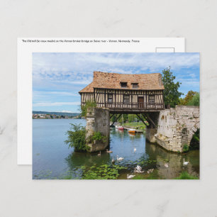 Vernon Old mill (vieux moulin) - Normandy, France Postcard