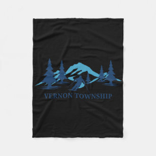 Vernon Township New Jersey Ski Resort Skiing Skier Fleece Blanket