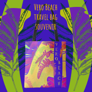 Vero Beach Florida Bright Tropical Palm Fronds Tote Bag