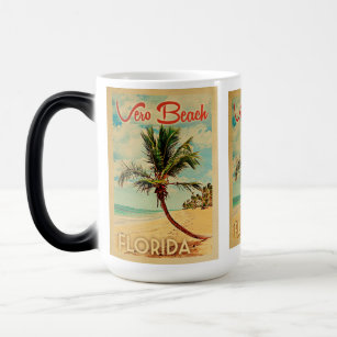 Vero Beach Florida Palm Tree Beach Vintage Travel Magic Mug