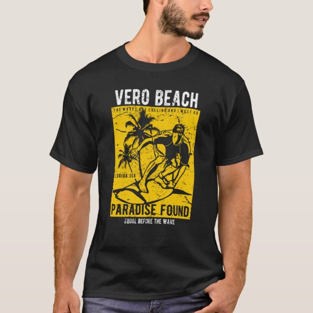 Vero Beach Florida Retro Distressed Style Souvenir T-Shirt (Front)