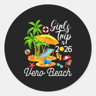 Vero beach florida summer tropical girls trip 2026 classic round sticker