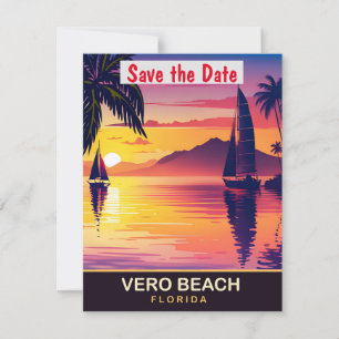Vero Beach Florida Sunset Wedding Invitation
