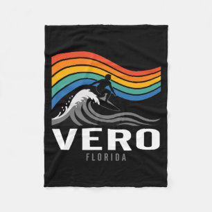 Vero Beach Florida Surfboarder Surfing Men Women Fleece Blanket