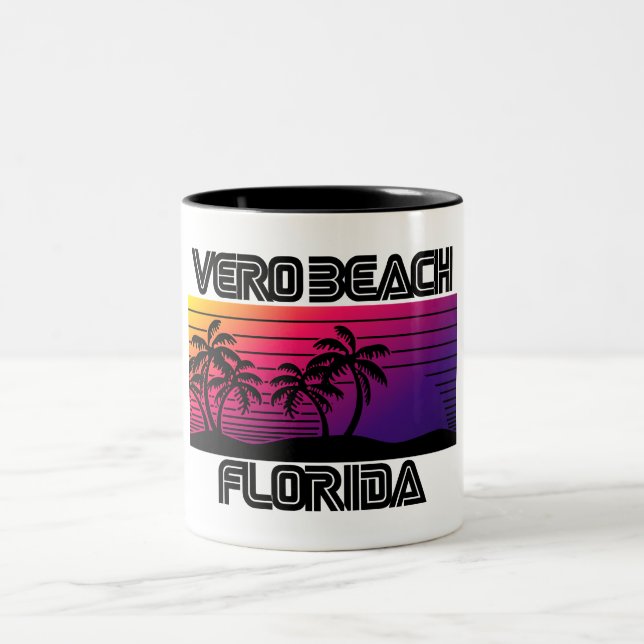 Vero Beach Florida Two-Tone Coffee Mug (Center)
