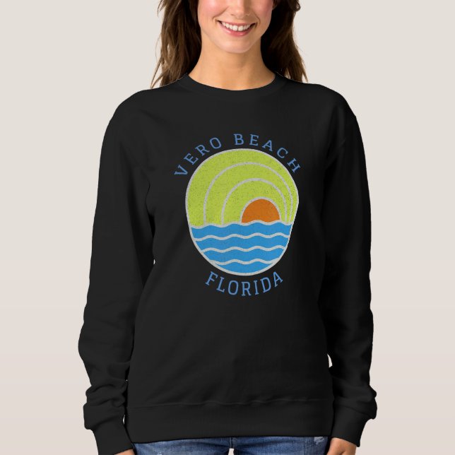Vero Beach Retro Sunset Sweatshirt (Front)