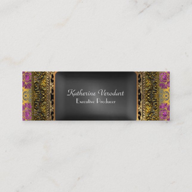 Verodart Porte  Skinny Elegant Professional Mini Business Card (Front)