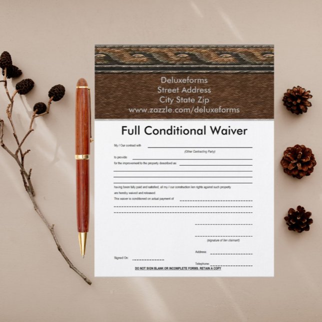 Veron Browns Full Conditional Waiver Custom Letterhead (Creator Uploaded)