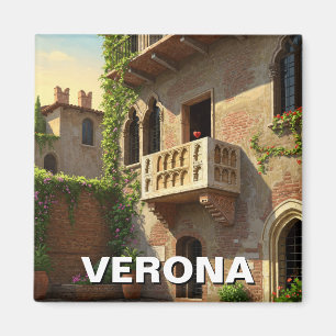 Verona Balcony Italy Travel Magnet