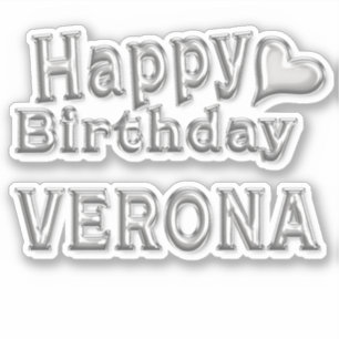 Verona Happy Birthday silver Sticker