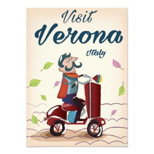 Verona Italian scooter travel poster