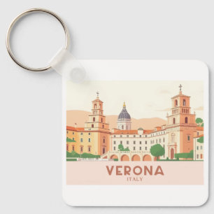 Verona Italy Pastel Travel - Juliet's Balcony Key Ring