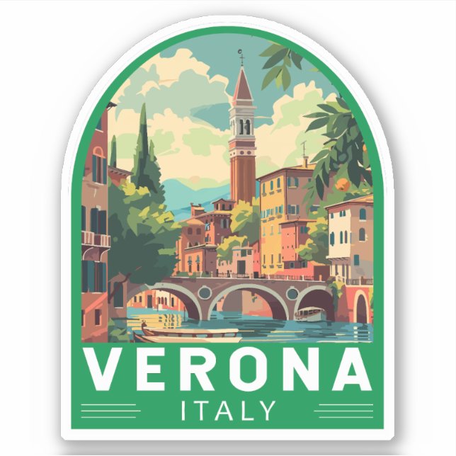 Verona Italy Travel Art Vintage (Front)