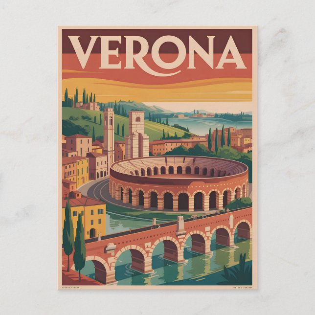 Verona Italy vintage Postcard (Front)