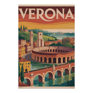 Verona Italy vintage Poster