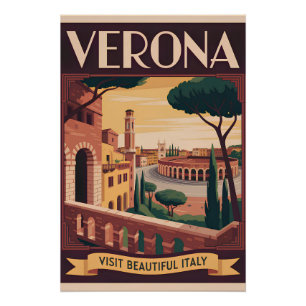 Verona Italy vintage Poster