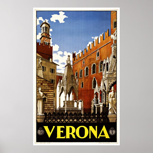Verona Italy - Vintage Travel Posters (Front)