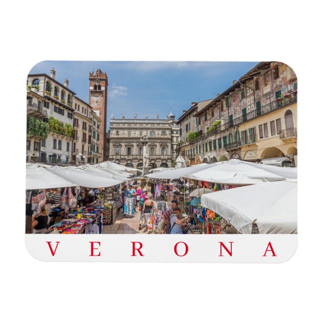 Verona Piazza Erbe fridge magnet (Horizontal)