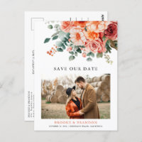 Verona Sunset Bright Orange Modern Floral Wedding