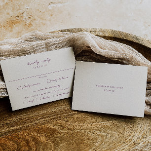 VERONA Sunset Mauve Meal Choice Wedding RSVP Card