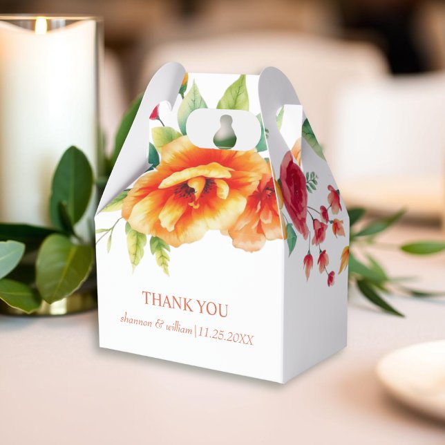 Verona sunset orange flowers wedding Thank You Favour Box (Creator Uploaded)