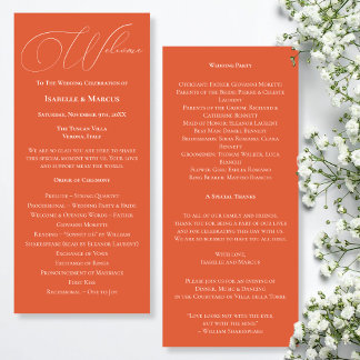 Verona Sunset Wedding Program
