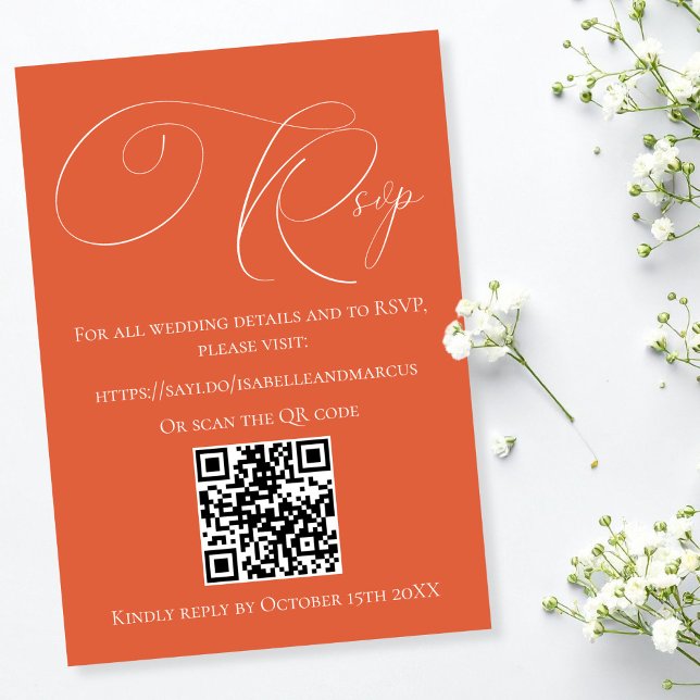 Verona Sunset Wedding Website RSVP Card (Verona Sunset Wedding Website RSVP)
